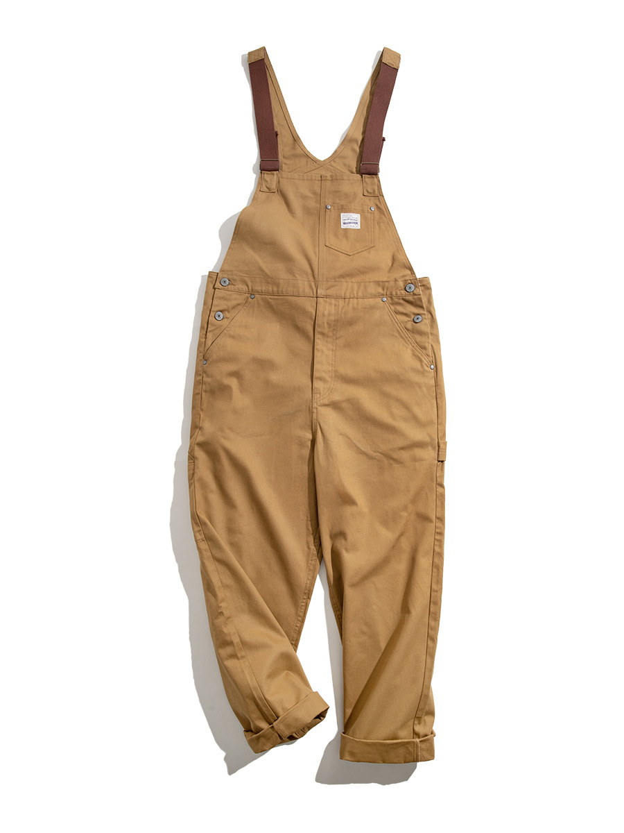Retro Khaki Overalls And Khaki Halter Pants For Men CJdropshipping