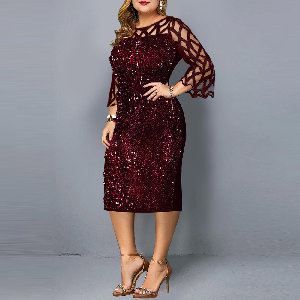 Dresses Party Dresses Sequin Plus Size Women's Sexy Night Club
