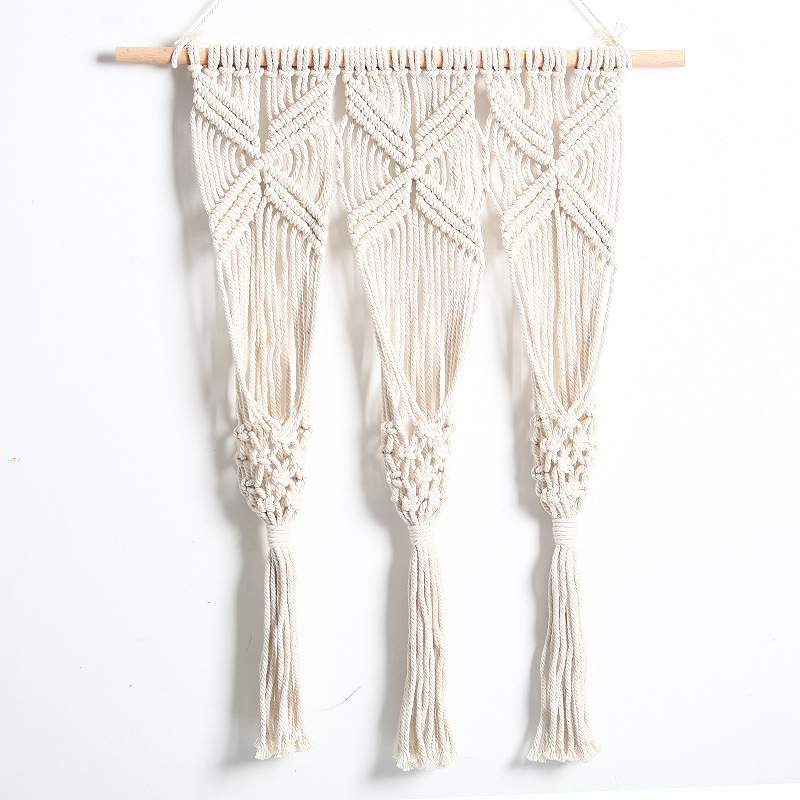 Hand Woven Macrame Bohemian Hanging Flower Pot Wall Decor
