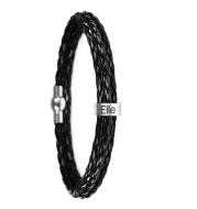 Personalized Mens Braided Genuine Leather Bracelet