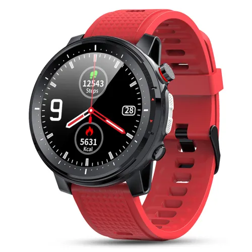 style: Red - Full-touch Smart Bracelet Heart Rate Blood Pressure Blood Oxygen Monitoring