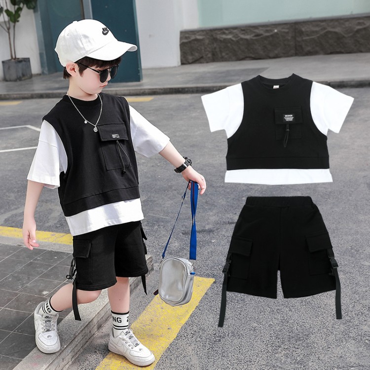 Cute Children Summer Clothing Short-Sleeved Overalls 6