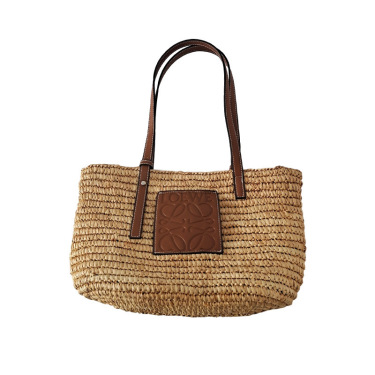 Handbag Bag Female Fashion Trendy Bohemian Art Small  Bucket Beach Bag Hand-knitted Straw Woven Bag—2