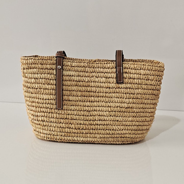 Handbag Bag Female Fashion Trendy Bohemian Art Small  Bucket Beach Bag Hand-knitted Straw Woven Bag—3