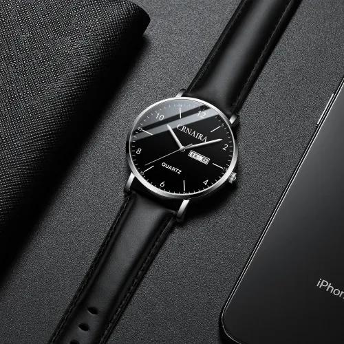 style: Style F - Crnaira New Cross-border Watch Men's Explosive Quartz Watch Fashion Source Manufacturer Men's Watch Mesh Black Steel Belt