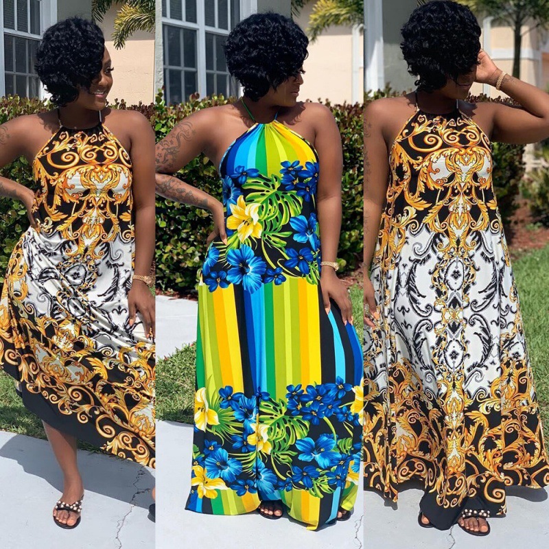 The New Sexy Backless Halter Frock For African Women - CJdropshipping