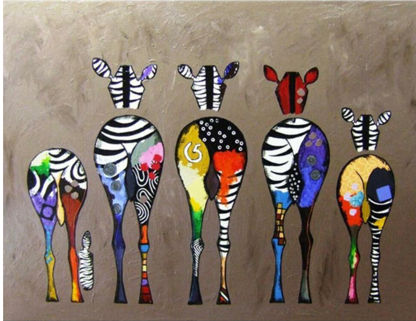Zebra BackDIY Digital Painting Kit CJdropshipping