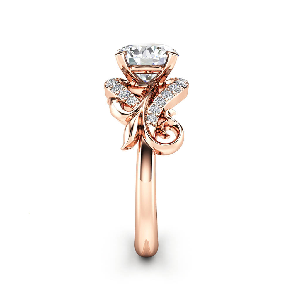Side view of the Women's Rose Gold Wedding Ring