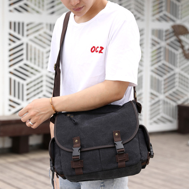 Discount price
        $37.66
        
        Flash Sale
        
        Men's Canvas Shoulder Bags Casual Men's Bags Messenger Bags Multifunctional Bags
        
        Free Shipping
        Select
        Color: Khaki
        Black

        
        After-sales Policy
        
        Details
        Product Information
        Material: Canvas
        Bag shape: horizontal square type
        Opening method: cover type
        The internal structure of the bag: ID bag, mobile phone bag, zipper pocket
        Strap root number: single
        Bag size: medium
        Processing methods: soft surface
        Carrying parts: soft handle
        Outer bag type: bag with lid
        Popular elements: retro
        Hardness: medium to soft
        Lining texture: polyester
        pattern: plain
         Color: Khaki, black
        
        
        
        
        
        Packing lis
        Canvas bag*1