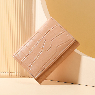 Fashion Simple Short Buckle Tri-fold Wallet—1