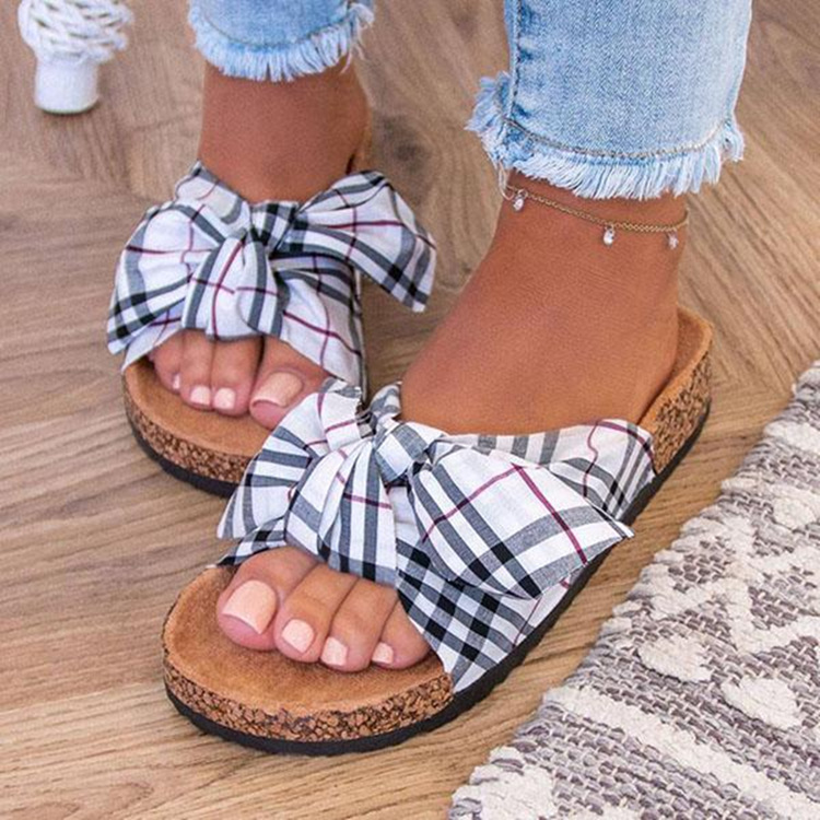 1623298969725 - Summer Ladies Support Shoes Bowknot Flat Bottom Leopard Print African Sandals