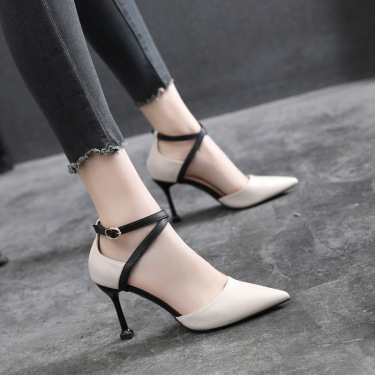 Spring And Autumn New Pointed Toe Stiletto High Heels Small Size—1