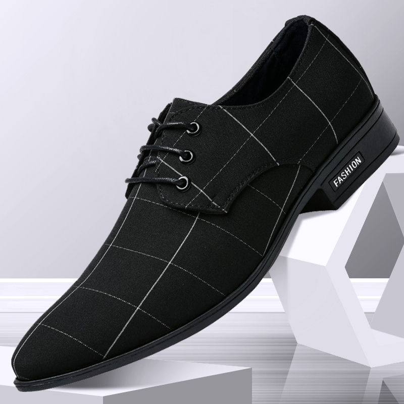 Mens Shoes Men Dress Shoes Leather Breathable Leisure Business Canvas Formal Shoes