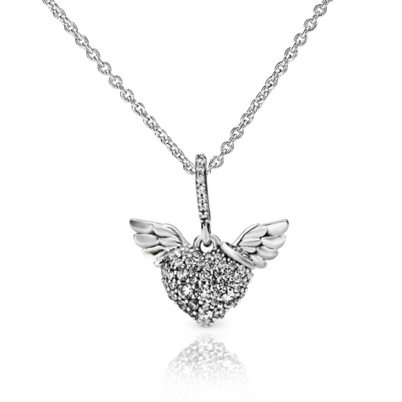 Heart And Angel Wings Necklace - CJdropshipping