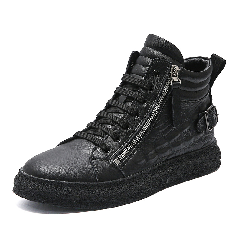 1623760838624 - High-top Shoes Men's Leather Casual Shoes Korean Fashion Shoes