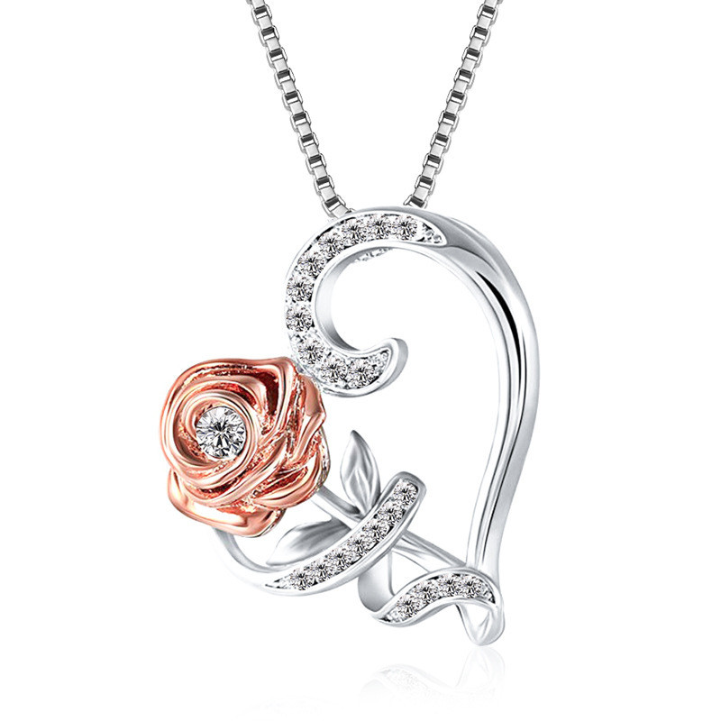 Love Rose Zircon Necklace Necklace Romance - CJdropshipping
