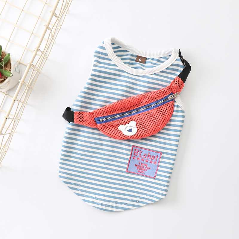 Breathable Spring and Autumn Cotton T-Shirt Dog Clothes with Backpack