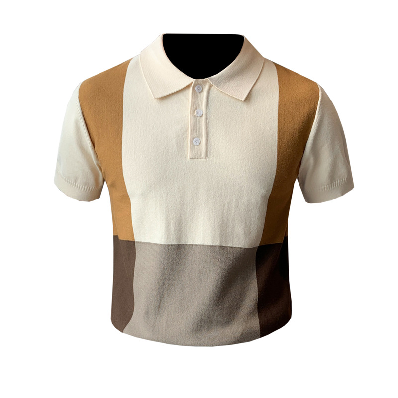 British Men's POLO Shirt, Trendy Slim Ice Silk Tshirt CJdropshipping