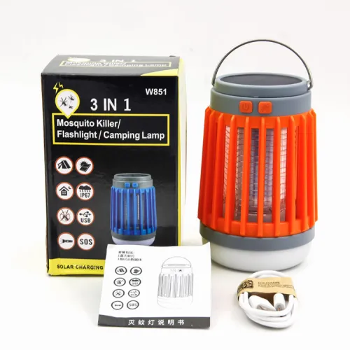 Color: Orange solar USB charging - Portable Electric Mosquito Killer Lamp Household Mosquito Killer Artifact