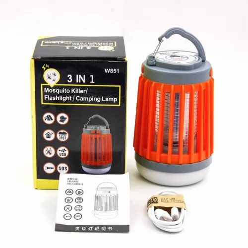Color: Orange USB charging - Portable Electric Mosquito Killer Lamp Household Mosquito Killer Artifact
