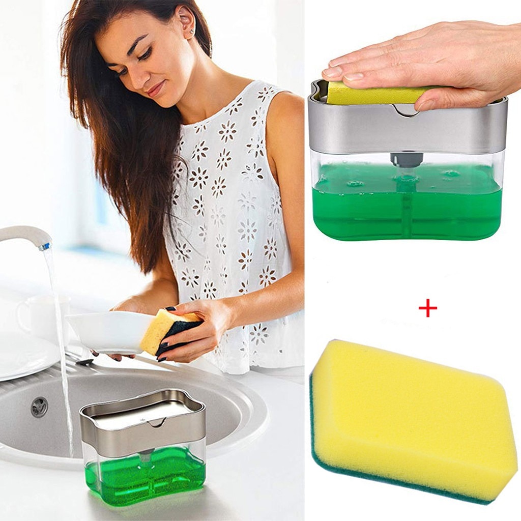 Dish Soap Dispenser With Sponge Holder
