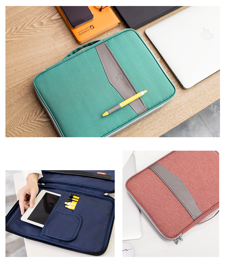1636805603705 - Portable File Bag File Storage Multi-Layer Information Bag Zipper Canvas Female Briefcase