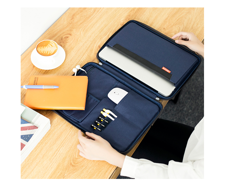 1636805605993 - Portable File Bag File Storage Multi-Layer Information Bag Zipper Canvas Female Briefcase