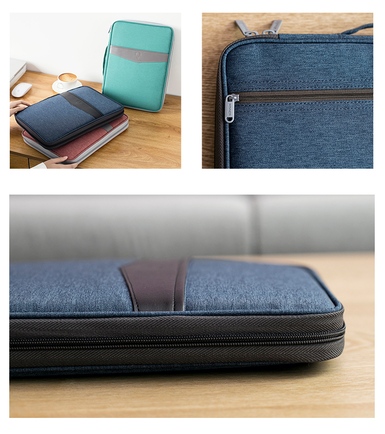 1636805611890 - Portable File Bag File Storage Multi-Layer Information Bag Zipper Canvas Female Briefcase
