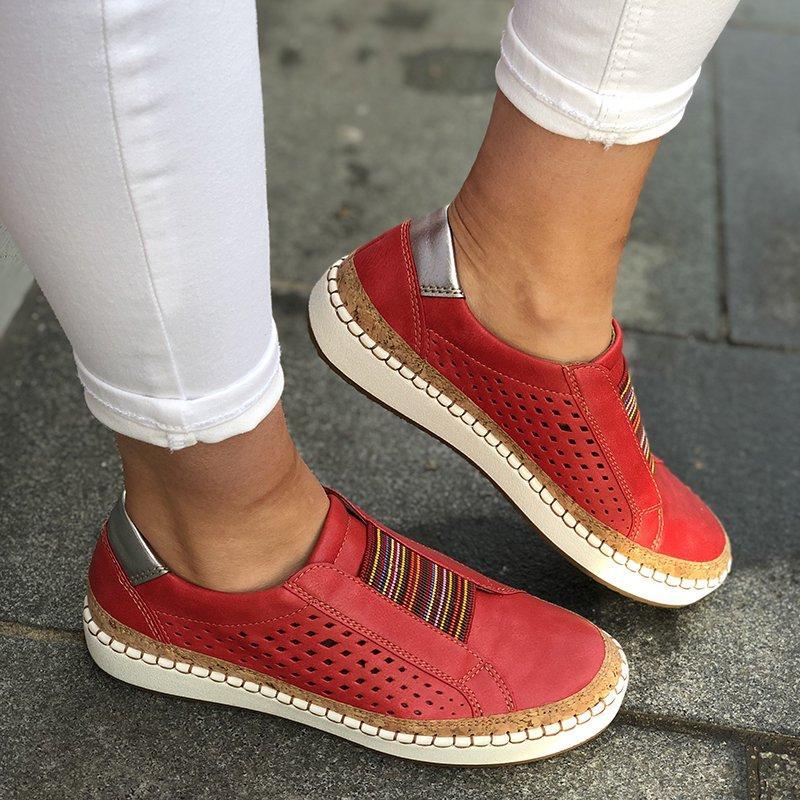 Women's casual sports leather shoes