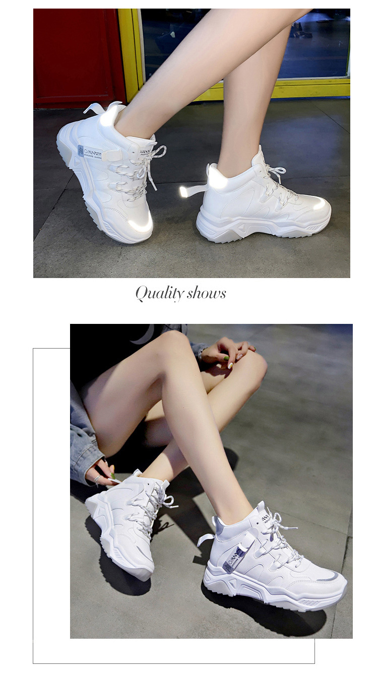 High-top sneakers, white shoes, women