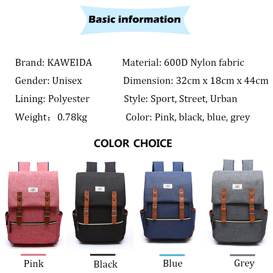 2018 Vintage Men Women Canvas Backpacks School Bags for Teenager Boys Girls Laptop Backpack with USB Charging Fashion Travel Bag (4)