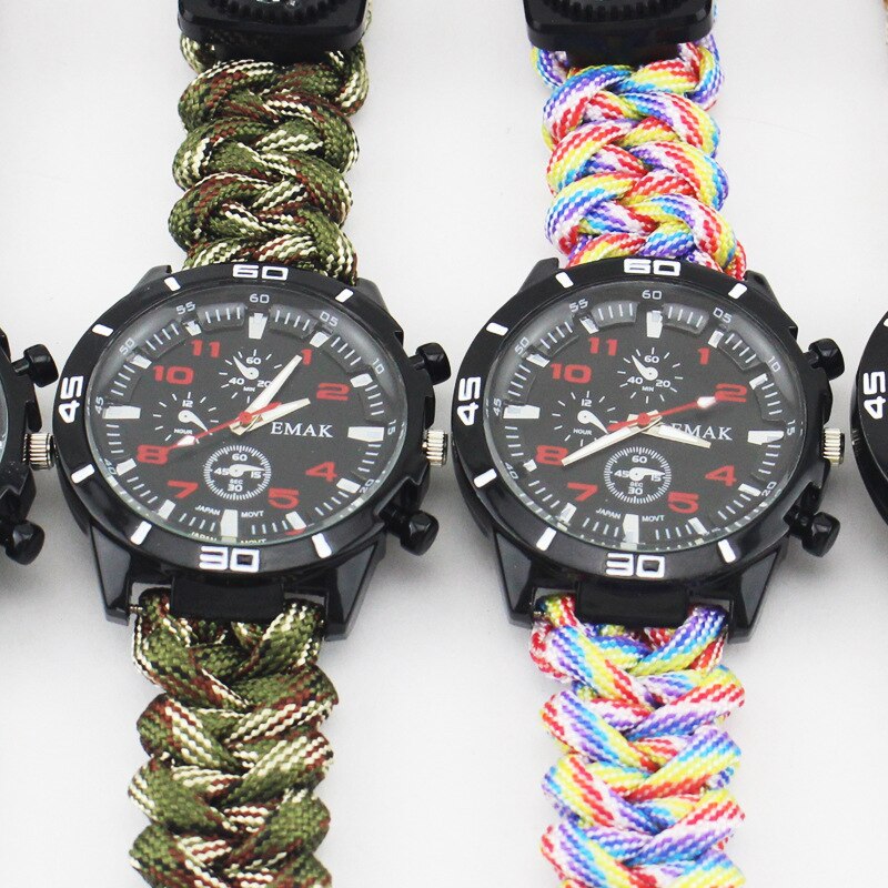 Paracord survival watch for outdoor