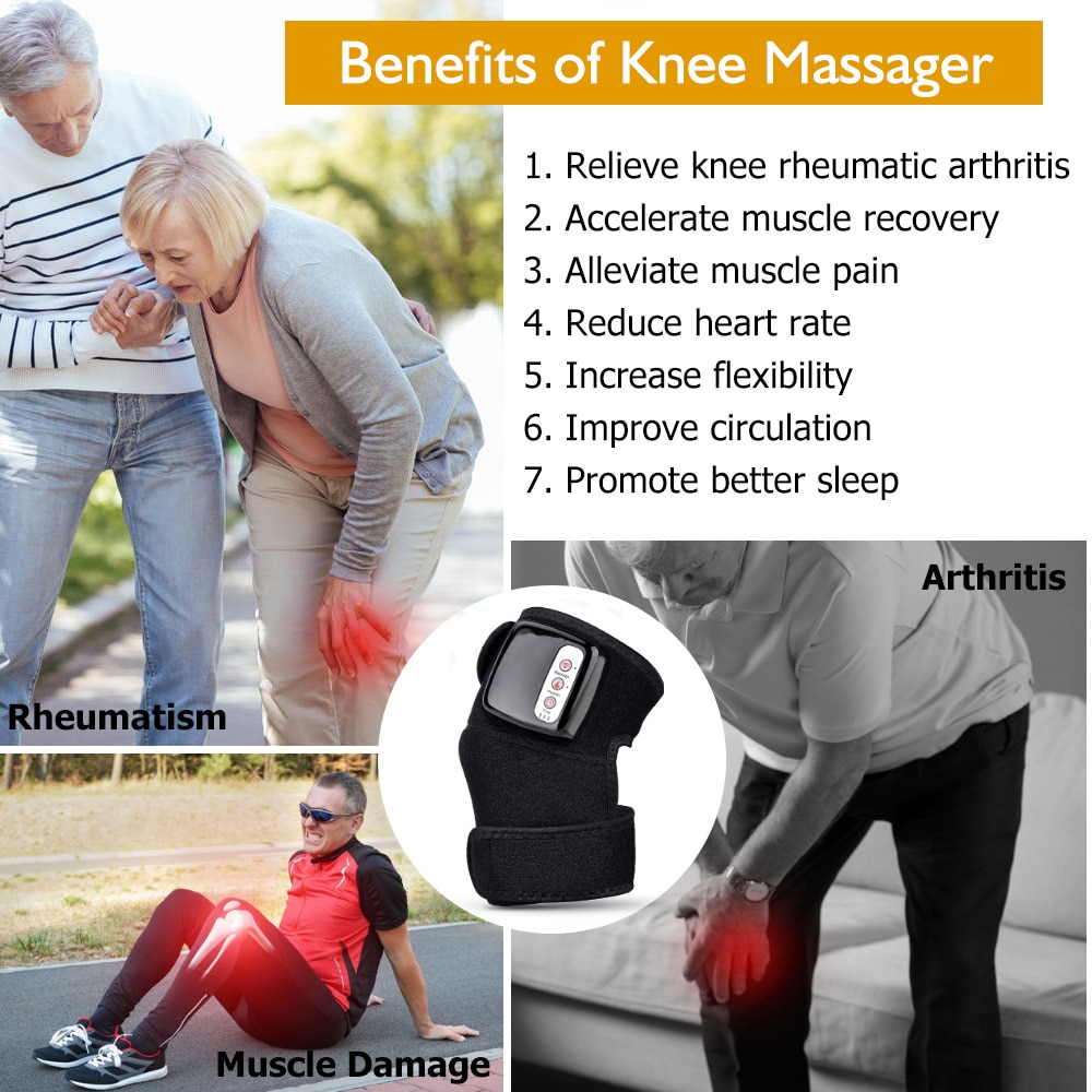 Electric Knee & Elbow Massager - Infrared Heat, Vibration Therapy for Pain Relief