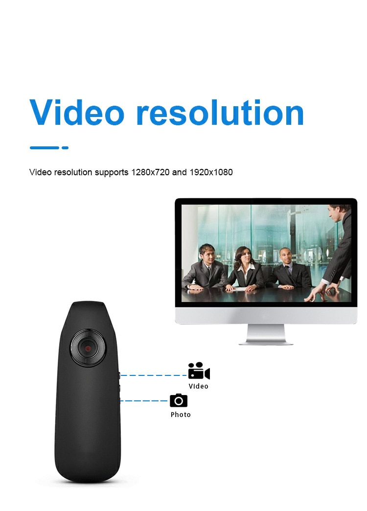 Portable Mini Video Camera One-click Recording Compatible With IOS & Androids Devices