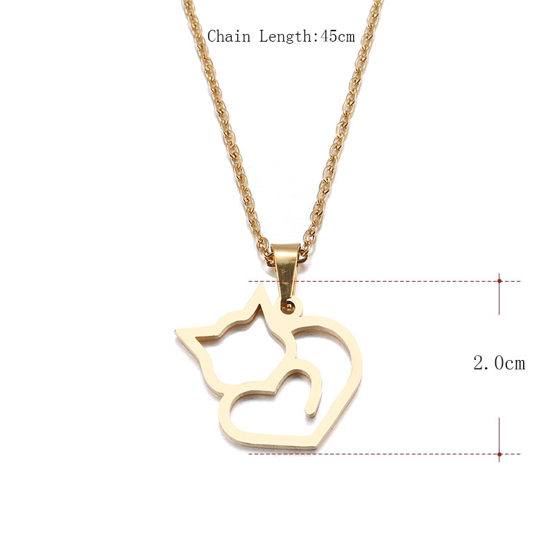 Hibobi Stainless Steel Necklace Women Jewelry Cat Trendy Necklaces Pendants Chain Donot Fade Valentine's Day Gift (3)