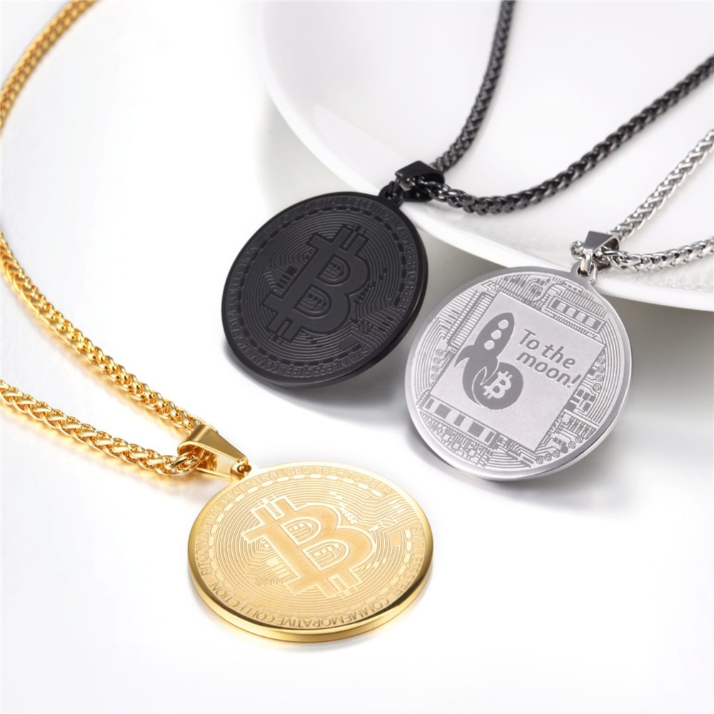 14KT Gold BITCOIN | Gold Plated Necklace, Cryptocurrency Pendant Chain,  Crypto | eBay
