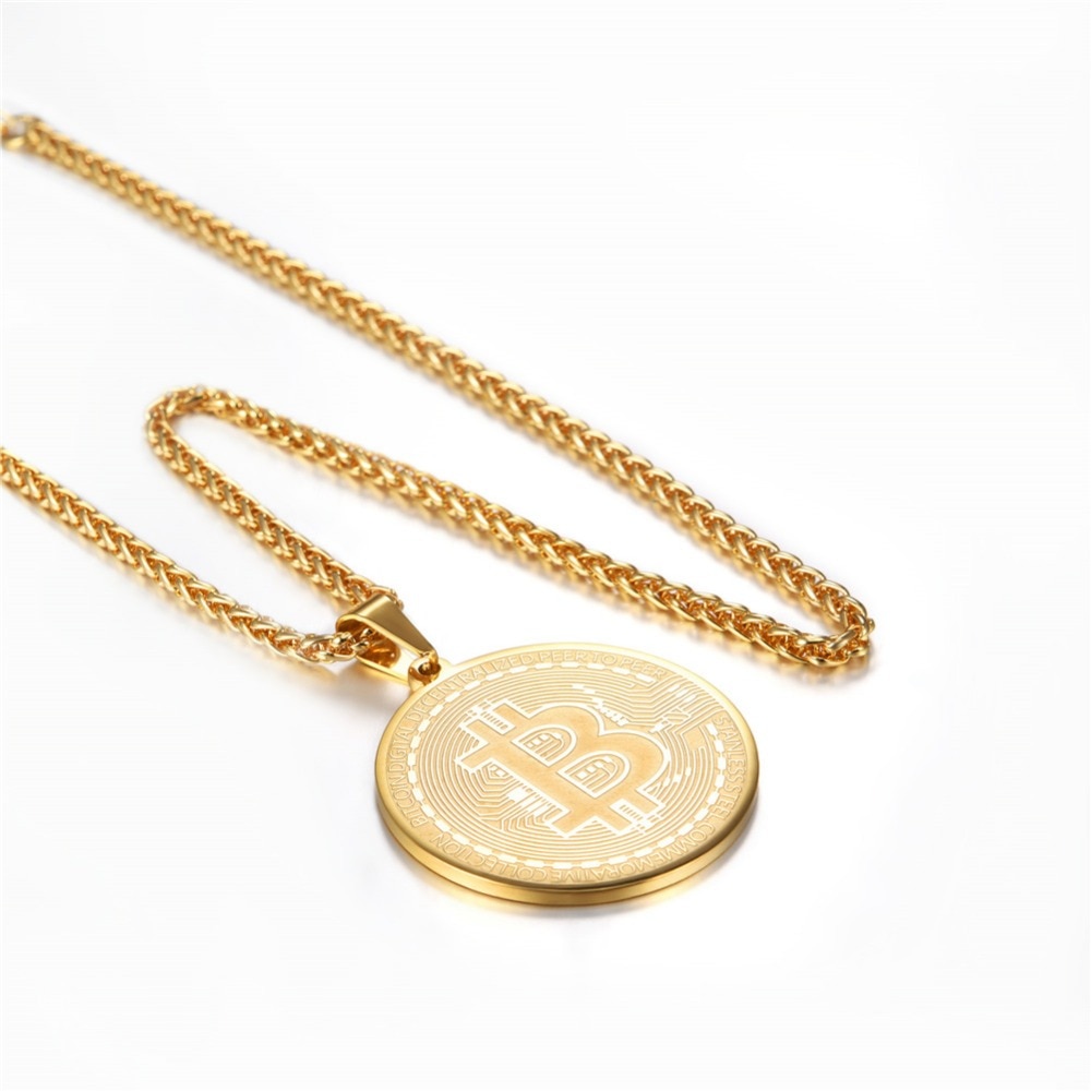 14KT Gold BITCOIN | Gold Plated Necklace, Cryptocurrency Pendant Chain,  Crypto | eBay