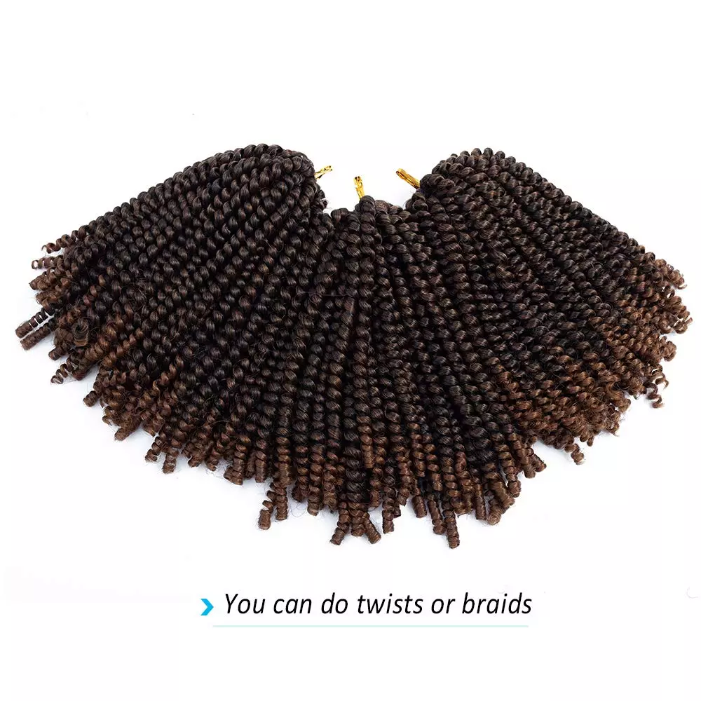 8inch Spring Twist Synthetic Wig Extensions Hair Weaves Crochet Braids Braiding Hair For Black Women
