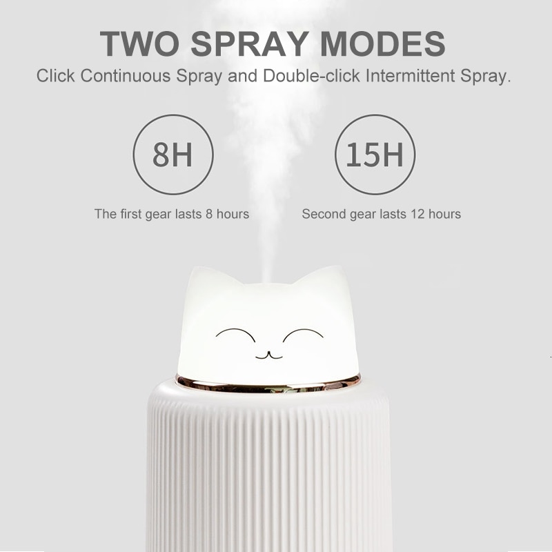 Ultrasonic Air Humidifier With Oil Diffuser and LED Light Lamp