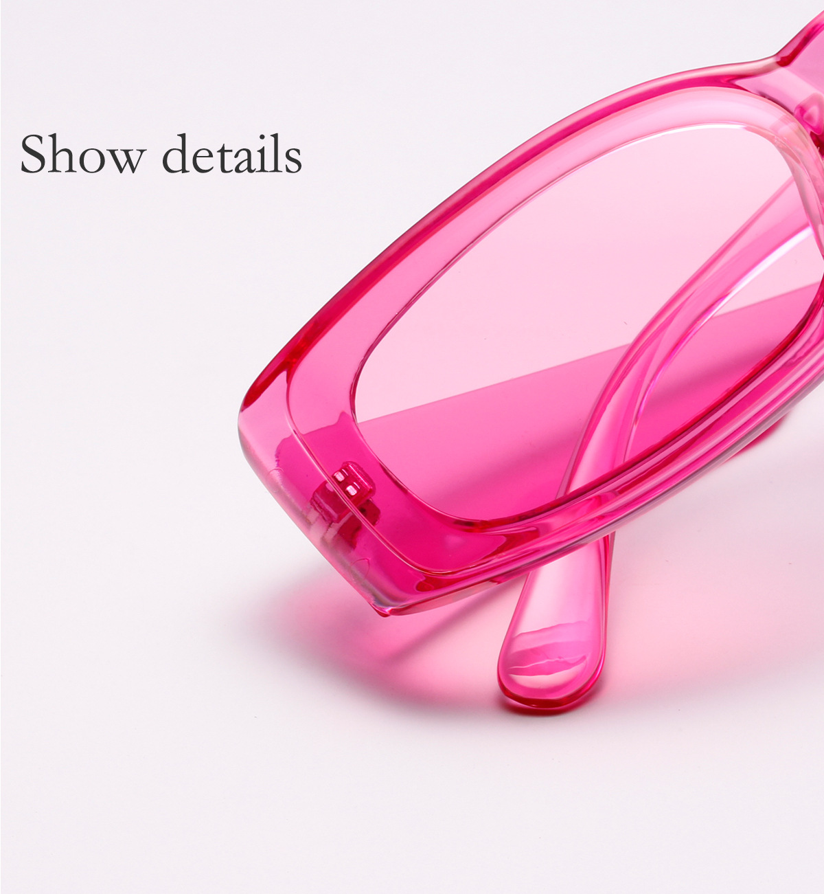 813018 candy color square sunglasses female color transparent