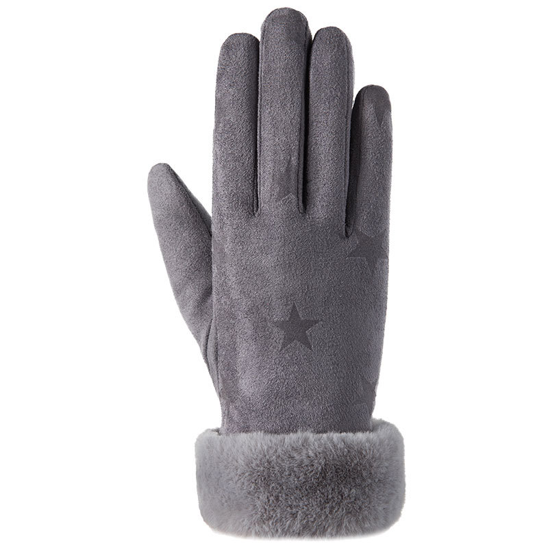 N912麂皮绒手套女冬季毛口保暖手套户外骑行触屏加绒加厚厂家批发