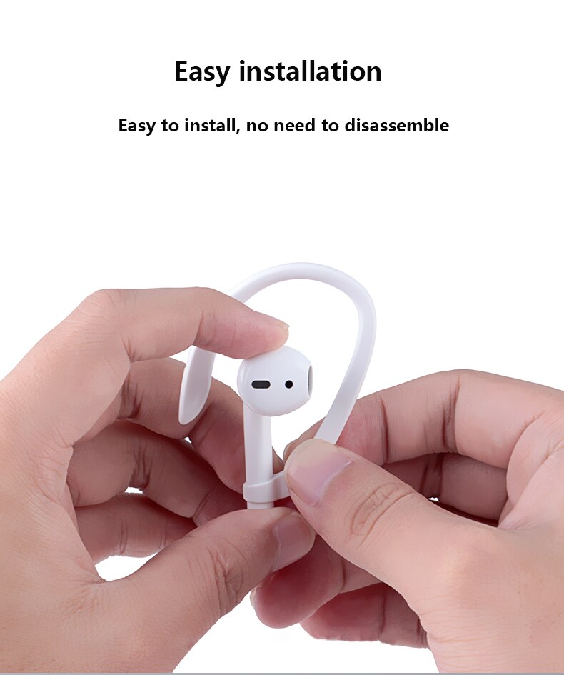 Protective Earhooks Holder Secure Fit Hooks for Airpods Apple Wireless Earphones Accessories Silicone Sports Anti-lost Ear Hook 1 Pair7