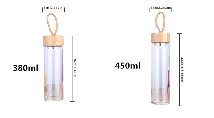 Lausanne refillable glass water bottles 2 sizes
