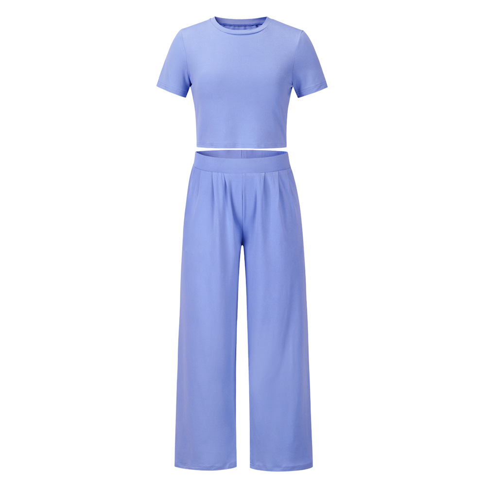 1640312975550 - Short Sleeved T Shirt And Trousers Two Piece Suit Women
