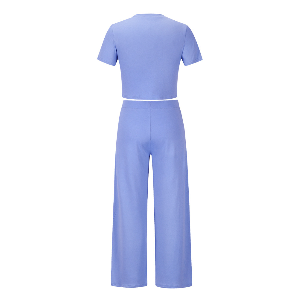 1640312975612 - Short Sleeved T Shirt And Trousers Two Piece Suit Women