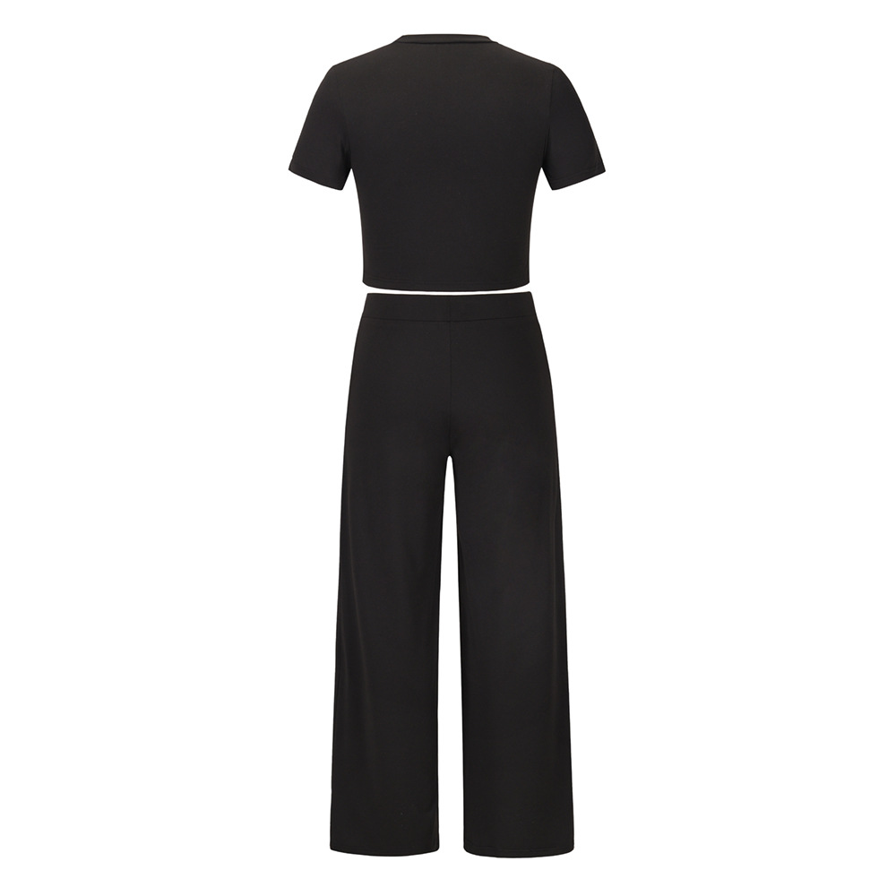 1640312975981 - Short Sleeved T Shirt And Trousers Two Piece Suit Women