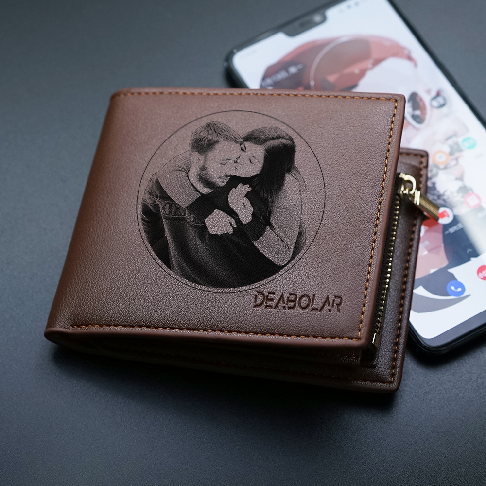 personalized trifold wallet for him
