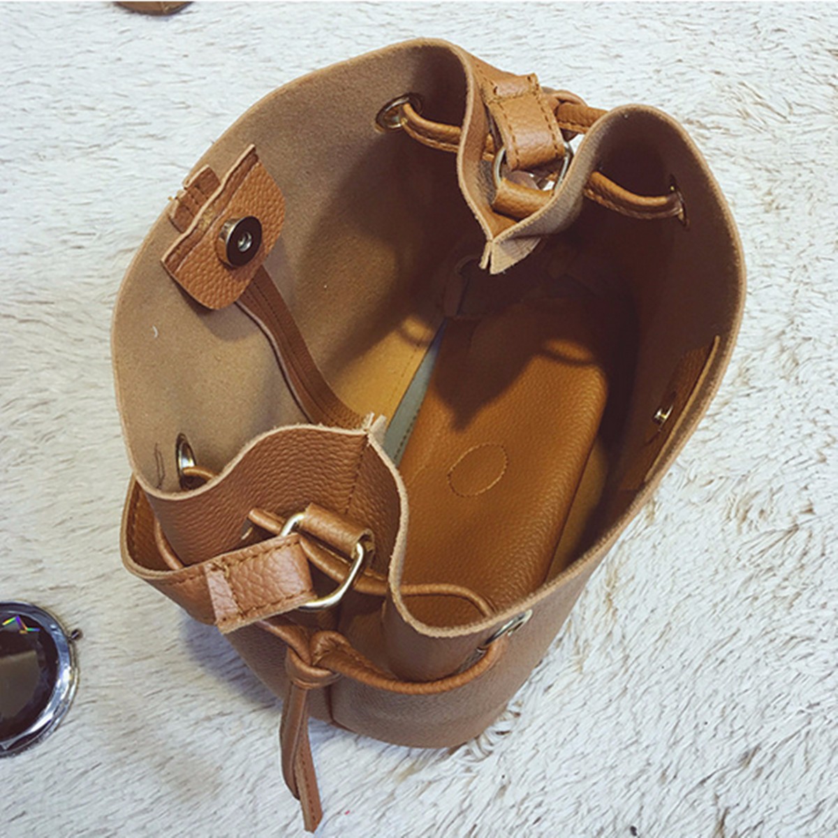 Two Piece Women PU Leather Tote Handbag Crossbody Bag shopper-ever.myshopify.com
