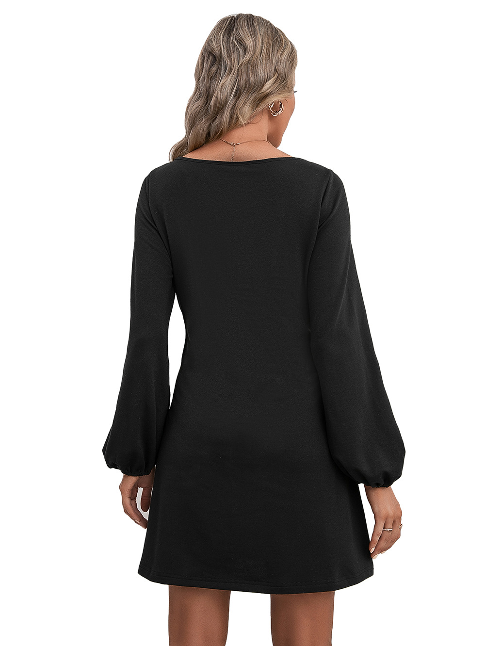 Women's Tie Knot Round Neck Long Sleeve Casual Dress shopper-ever.myshopify.com