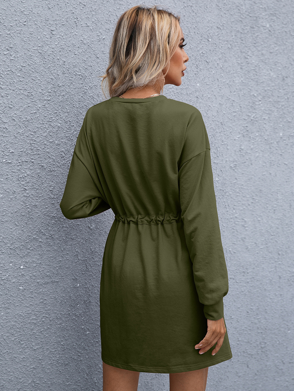 Women's Elegant Round Neck Long Sleeve Loose Dress shopper-ever.myshopify.com